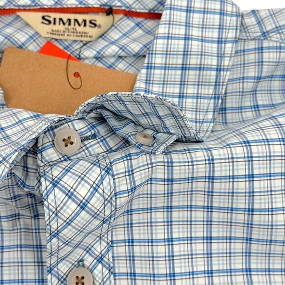 NEW Simms Men's Stone Cold LS Fishing Shirt Sky Nightfall Retro Plaid XL - Picture 9 of 16